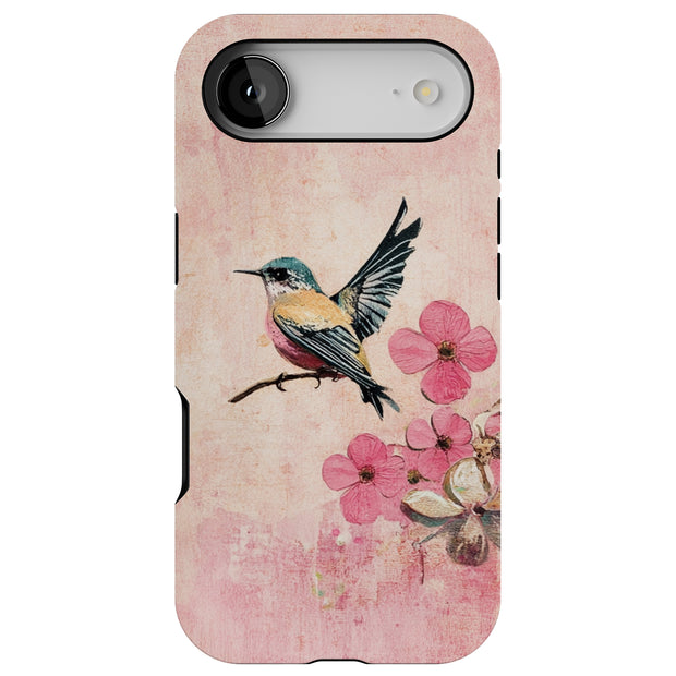 Bird Floral Tough Cases For Apple iPhone (17, 16, 15, 14, 13, 12, 11, X, SE, 8, 7/ Air, Plus, Pro, Max, Mini, XR, XS), Print in USA