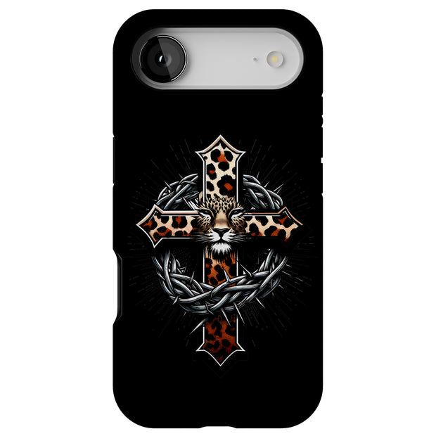 Leopard Cross Tough Cases For Apple iPhone (17, 16, 15, 14, 13, 12, 11, X, SE, 8, 7/ Air, Plus, Pro, Max, Mini, XR, XS), Print in USA