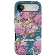 Believe Flowers Tough Cases For Apple iPhone (17, 16, 15, 14, 13, 12, 11, X, SE, 8, 7/ Air, Plus, Pro, Max, Mini, XR, XS), Print in USA
