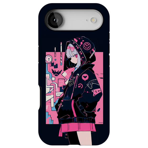 Pink Anime Girl Tough Cases For Apple iPhone (17, 16, 15, 14, 13, 12, 11, X, SE, 8, 7/ Air, Plus, Pro, Max, Mini, XR, XS), Print in USA