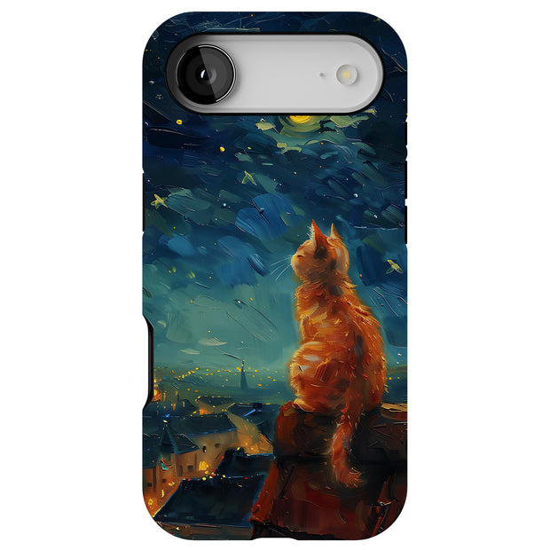 Cat Night 2 Tough Cases For Apple iPhone (17, 16, 15, 14, 13, 12, 11, X, SE, 8, 7/ Air, Plus, Pro, Max, Mini, XR, XS), Print in USA