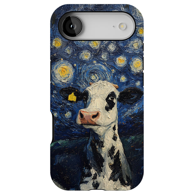 Cow Night 2 Tough Cases For Apple iPhone (17, 16, 15, 14, 13, 12, 11, X, SE, 8, 7/ Air, Plus, Pro, Max, Mini, XR, XS), Print in USA