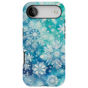 Snowflake Blue 1 Tough Cases For Apple iPhone (17, 16, 15, 14, 13, 12, 11, X, SE, 8, 7/ Air, Plus, Pro, Max, Mini, XR, XS), Print in USA