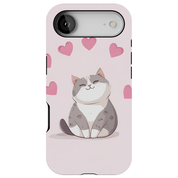 Cute Cat Love Tough Cases For Apple iPhone (17, 16, 15, 14, 13, 12, 11, X, SE, 8, 7/ Air, Plus, Pro, Max, Mini, XR, XS), Print in USA