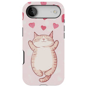 Cute Sleepy Cat Tough Cases For Apple iPhone (17, 16, 15, 14, 13, 12, 11, X, SE, 8, 7/ Air, Plus, Pro, Max, Mini, XR, XS), Print in USA