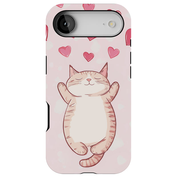 Cute Sleepy Cat Tough Cases For Apple iPhone (17, 16, 15, 14, 13, 12, 11, X, SE, 8, 7/ Air, Plus, Pro, Max, Mini, XR, XS), Print in USA
