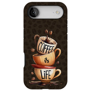 Coffee is Life Tough Cases For Apple iPhone (17, 16, 15, 14, 13, 12, 11, X, SE, 8, 7/ Air, Plus, Pro, Max, Mini, XR, XS), Print in USA