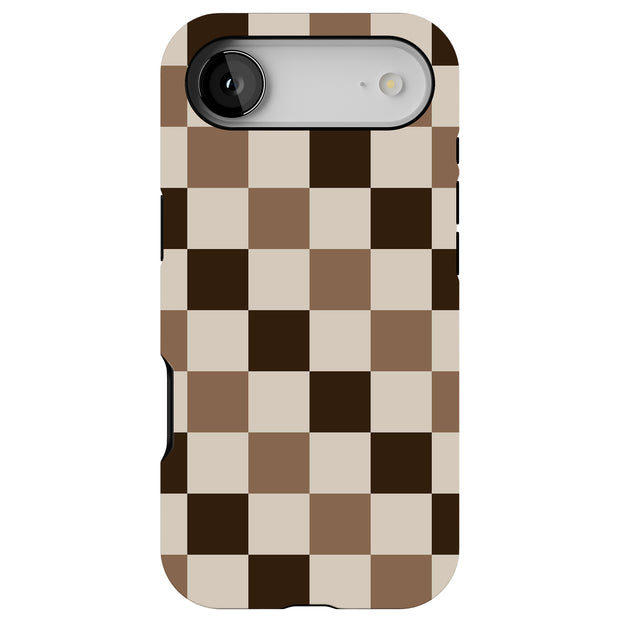 Coffee Checker Tough Cases For Apple iPhone (17, 16, 15, 14, 13, 12, 11, X, SE, 8, 7/ Air, Plus, Pro, Max, Mini, XR, XS), Print in USA