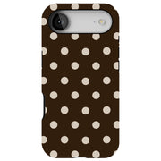 Coffee Poka Dot Tough Cases For Apple iPhone (17, 16, 15, 14, 13, 12, 11, X, SE, 8, 7/ Air, Plus, Pro, Max, Mini, XR, XS), Print in USA