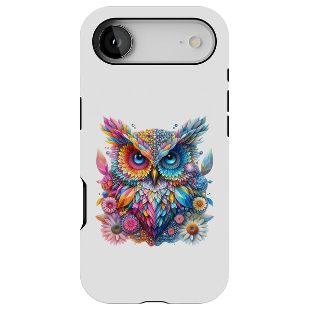 Gems Flower Owl Tough Cases For Apple iPhone (17, 16, 15, 14, 13, 12, 11, X, SE, 8, 7/ Air, Plus, Pro, Max, Mini, XR, XS), Print in USA