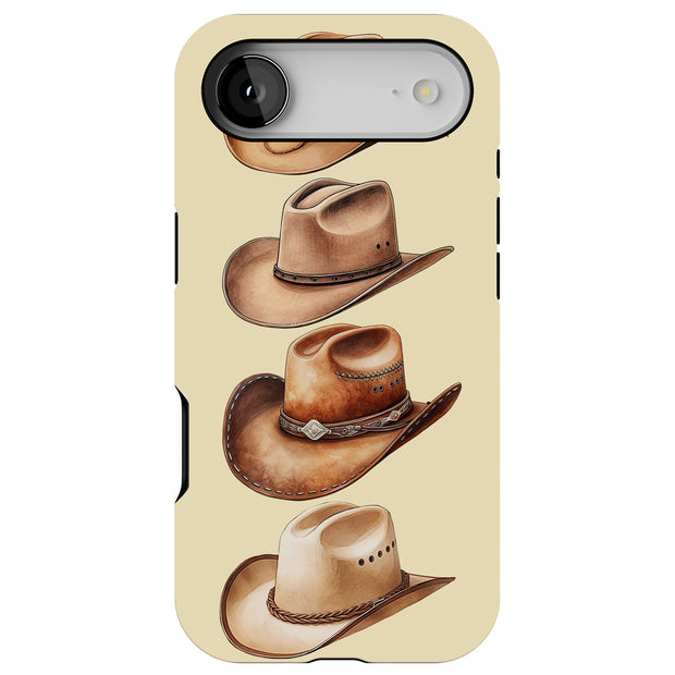 Cowboy Hats 2 Tough Cases For Apple iPhone (17, 16, 15, 14, 13, 12, 11, X, SE, 8, 7/ Air, Plus, Pro, Max, Mini, XR, XS), Print in USA