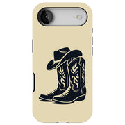 Cowboy Hat Boot Tough Cases For Apple iPhone (17, 16, 15, 14, 13, 12, 11, X, SE, 8, 7/ Air, Plus, Pro, Max, Mini, XR, XS), Print in USA