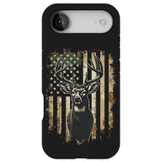 USA Flag Deer 1 Tough Cases For Apple iPhone (17, 16, 15, 14, 13, 12, 11, X, SE, 8, 7/ Air, Plus, Pro, Max, Mini, XR, XS), Print in USA