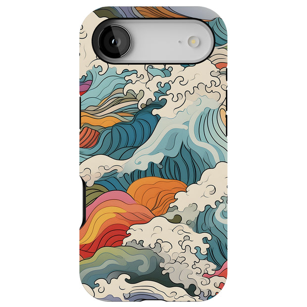 Japanese Wave 2 Tough Cases For Apple iPhone (17, 16, 15, 14, 13, 12, 11, X, SE, 8, 7/ Air, Plus, Pro, Max, Mini, XR, XS), Print in USA