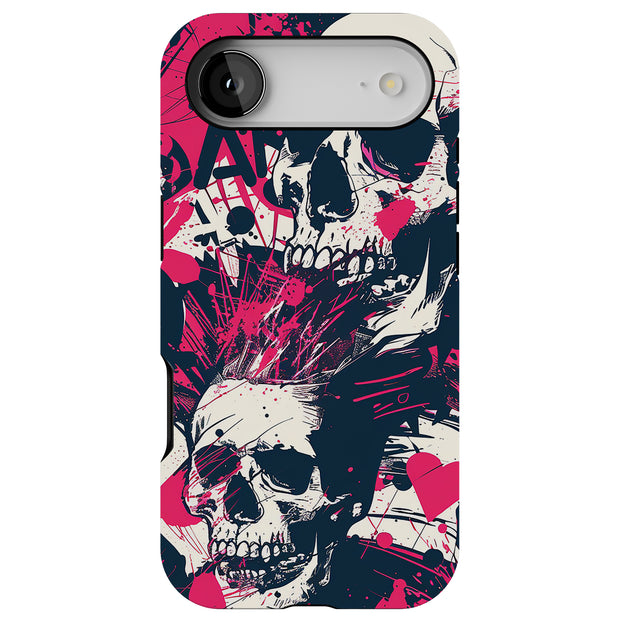 Punk Skulls 2 Tough Cases For Apple iPhone (17, 16, 15, 14, 13, 12, 11, X, SE, 8, 7/ Air, Plus, Pro, Max, Mini, XR, XS), Print in USA
