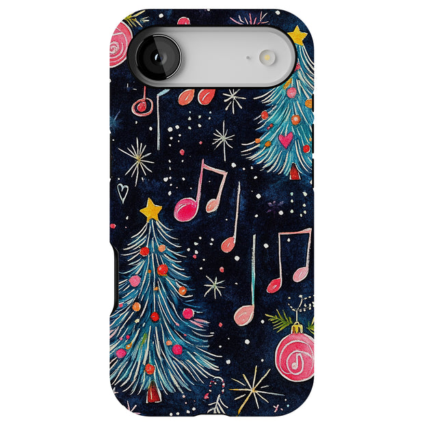 Xmas Music Note Tough Cases For Apple iPhone (17, 16, 15, 14, 13, 12, 11, X, SE, 8, 7/ Air, Plus, Pro, Max, Mini, XR, XS), Print in USA