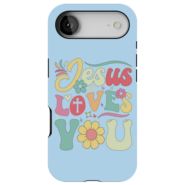 Jesus Love U 3 Tough Cases For Apple iPhone (17, 16, 15, 14, 13, 12, 11, X, SE, 8, 7/ Air, Plus, Pro, Max, Mini, XR, XS), Print in USA