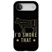 I'd Smoke Cow Tough Cases For Apple iPhone (17, 16, 15, 14, 13, 12, 11, X, SE, 8, 7/ Air, Plus, Pro, Max, Mini, XR, XS), Print in USA