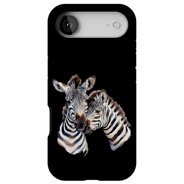 Zebra Couple Tough Cases For Apple iPhone (17, 16, 15, 14, 13, 12, 11, X, SE, 8, 7/ Air, Plus, Pro, Max, Mini, XR, XS), Print in USA