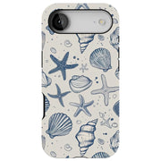 Blue Sea Shells Tough Cases For Apple iPhone (17, 16, 15, 14, 13, 12, 11, X, SE, 8, 7/ Air, Plus, Pro, Max, Mini, XR, XS), Print in USA