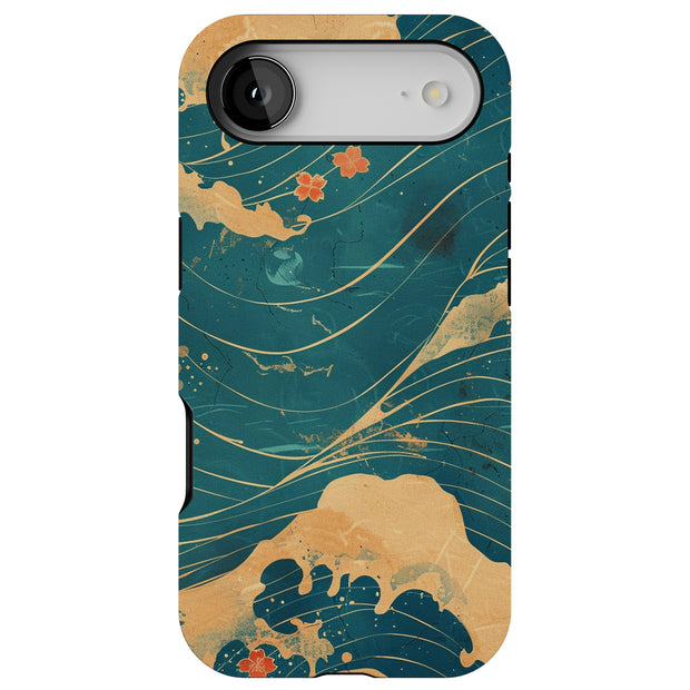 Japanese Wave 10 Tough Cases For Apple iPhone (17, 16, 15, 14, 13, 12, 11, X, SE, 8, 7/ Air, Plus, Pro, Max, Mini, XR, XS), Print in USA