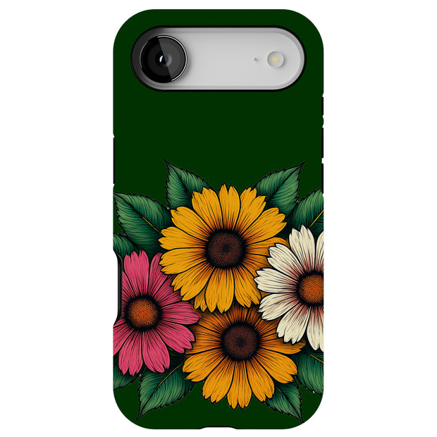 Color Art Floral Tough Cases For Apple iPhone (17, 16, 15, 14, 13, 12, 11, X, SE, 8, 7/ Air, Plus, Pro, Max, Mini, XR, XS), Print in USA