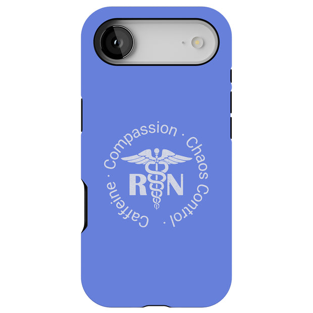 RN Nurse Caffeine Tough Cases For Apple iPhone (17, 16, 15, 14, 13, 12, 11, X, SE, 8, 7/ Air, Plus, Pro, Max, Mini, XR, XS), Print in USA