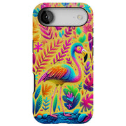 Colorful Flamingo Tough Cases For Apple iPhone (17, 16, 15, 14, 13, 12, 11, X, SE, 8, 7/ Air, Plus, Pro, Max, Mini, XR, XS), Print in USA