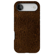 Brown Leather Tough Cases For Apple iPhone (17, 16, 15, 14, 13, 12, 11, X, SE, 8, 7/ Air, Plus, Pro, Max, Mini, XR, XS), Print in USA