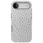 White Ostrich Tough Cases For Apple iPhone (17, 16, 15, 14, 13, 12, 11, X, SE, 8, 7/ Air, Plus, Pro, Max, Mini, XR, XS), Print in USA