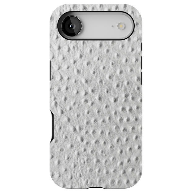 White Ostrich Tough Cases For Apple iPhone (17, 16, 15, 14, 13, 12, 11, X, SE, 8, 7/ Air, Plus, Pro, Max, Mini, XR, XS), Print in USA