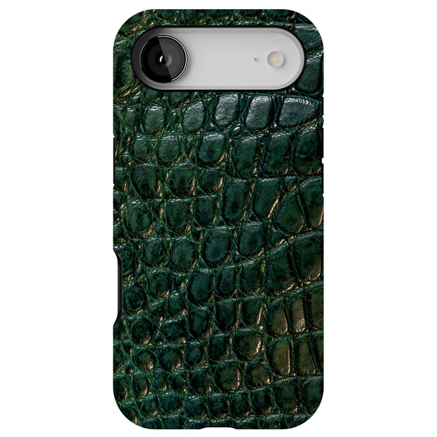 Green Alligator Tough Cases For Apple iPhone (17, 16, 15, 14, 13, 12, 11, X, SE, 8, 7/ Air, Plus, Pro, Max, Mini, XR, XS), Print in USA