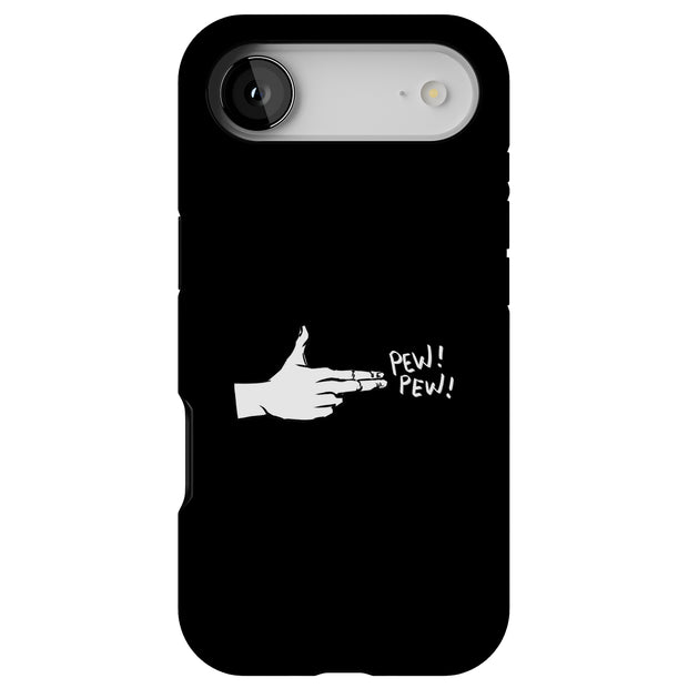 Pew Pew Hand Tough Cases For Apple iPhone (17, 16, 15, 14, 13, 12, 11, X, SE, 8, 7/ Air, Plus, Pro, Max, Mini, XR, XS), Print in USA