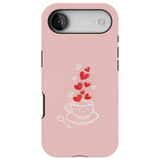 A Cup of Hearts Tough Cases For Apple iPhone (17, 16, 15, 14, 13, 12, 11, X, SE, 8, 7/ Air, Plus, Pro, Max, Mini, XR, XS), Print in USA
