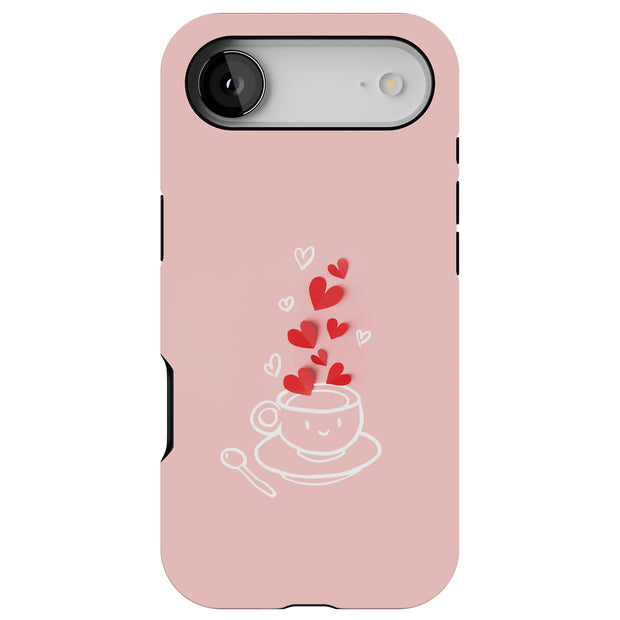 A Cup of Hearts Tough Cases For Apple iPhone (17, 16, 15, 14, 13, 12, 11, X, SE, 8, 7/ Air, Plus, Pro, Max, Mini, XR, XS), Print in USA