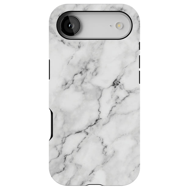 White Marble Tough Cases For Apple iPhone (17, 16, 15, 14, 13, 12, 11, X, SE, 8, 7/ Air, Plus, Pro, Max, Mini, XR, XS), Print in USA