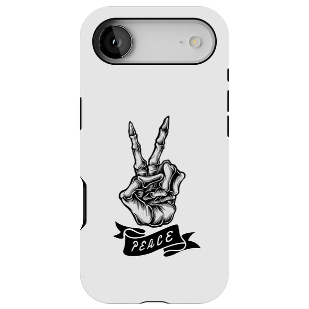Peace Skeleton Tough Cases For Apple iPhone (17, 16, 15, 14, 13, 12, 11, X, SE, 8, 7/ Air, Plus, Pro, Max, Mini, XR, XS), Print in USA
