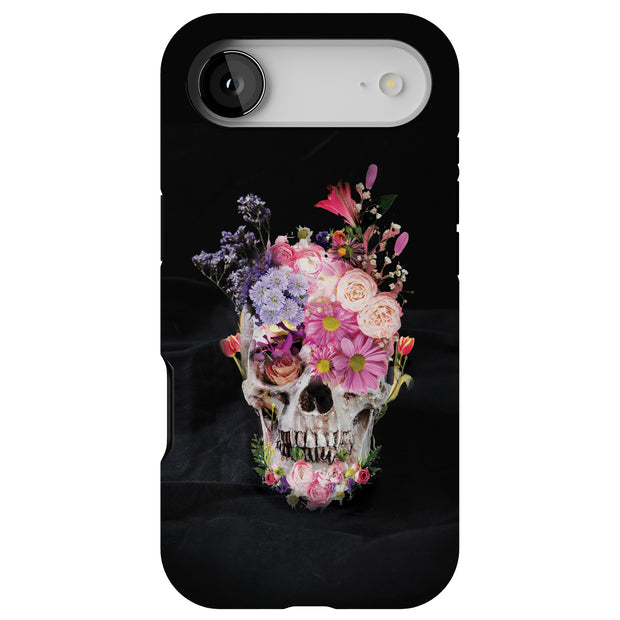 Flower Skull Tough Cases For Apple iPhone (17, 16, 15, 14, 13, 12, 11, X, SE, 8, 7/ Air, Plus, Pro, Max, Mini, XR, XS), Print in USA