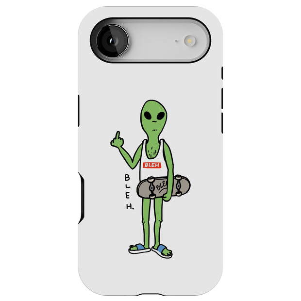 Bleh Alien Wht Tough Cases For Apple iPhone (17, 16, 15, 14, 13, 12, 11, X, SE, 8, 7/ Air, Plus, Pro, Max, Mini, XR, XS), Print in USA