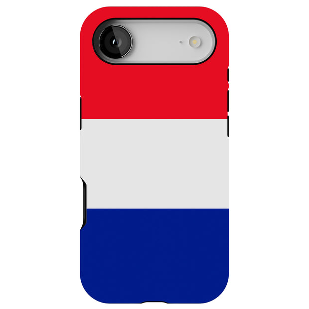 Flag France Tough Cases For Apple iPhone (17, 16, 15, 14, 13, 12, 11, X, SE, 8, 7/ Air, Plus, Pro, Max, Mini, XR, XS), Print in USA