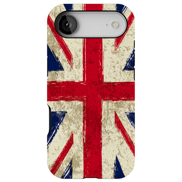 Old UK Flag Tough Cases For Apple iPhone (17, 16, 15, 14, 13, 12, 11, X, SE, 8, 7/ Air, Plus, Pro, Max, Mini, XR, XS), Print in USA
