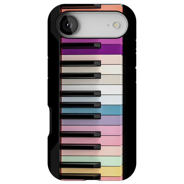 Rainbow Piano Tough Cases For Apple iPhone (17, 16, 15, 14, 13, 12, 11, X, SE, 8, 7/ Air, Plus, Pro, Max, Mini, XR, XS), Print in USA