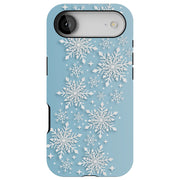 Snowflake Blue Tough Cases For Apple iPhone (17, 16, 15, 14, 13, 12, 11, X, SE, 8, 7/ Air, Plus, Pro, Max, Mini, XR, XS), Print in USA