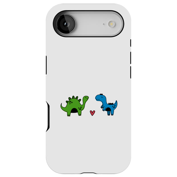 Dinosaur Love Tough Cases For Apple iPhone (17, 16, 15, 14, 13, 12, 11, X, SE, 8, 7/ Air, Plus, Pro, Max, Mini, XR, XS), Print in USA
