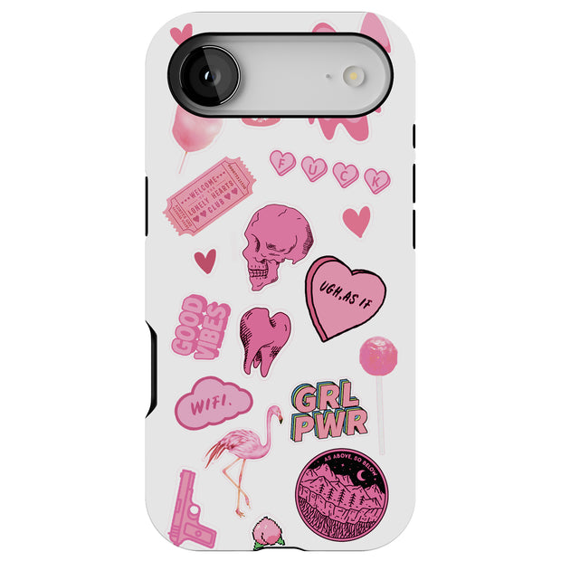 Skull Collage Tough Cases For Apple iPhone (17, 16, 15, 14, 13, 12, 11, X, SE, 8, 7/ Air, Plus, Pro, Max, Mini, XR, XS), Print in USA