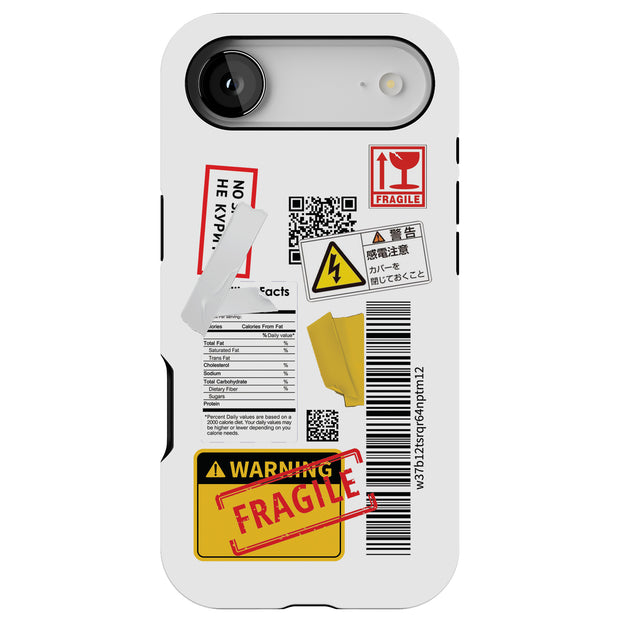 Warning Collage Tough Cases For Apple iPhone (17, 16, 15, 14, 13, 12, 11, X, SE, 8, 7/ Air, Plus, Pro, Max, Mini, XR, XS), Print in USA