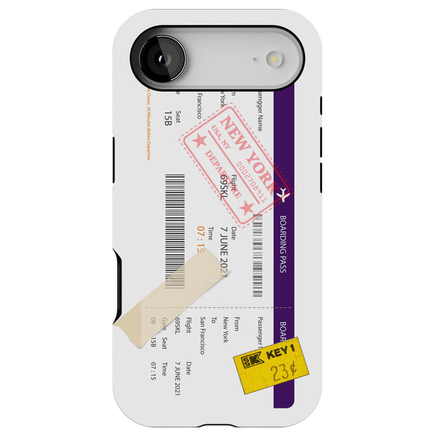 Boarding Pass  Tough Cases For Apple iPhone (17, 16, 15, 14, 13, 12, 11, X, SE, 8, 7/ Air, Plus, Pro, Max, Mini, XR, XS), Print in USA