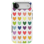Colorful Hearts Tough Cases For Apple iPhone (17, 16, 15, 14, 13, 12, 11, X, SE, 8, 7/ Air, Plus, Pro, Max, Mini, XR, XS), Print in USA