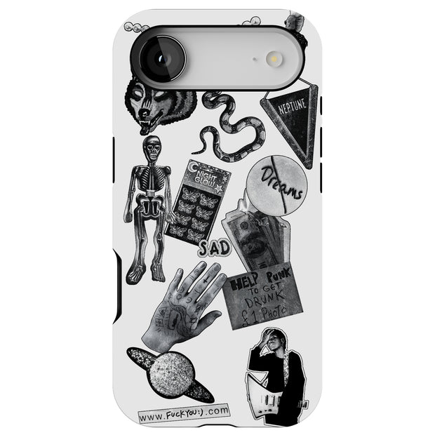 Grunge Collage4 Tough Cases For Apple iPhone (17, 16, 15, 14, 13, 12, 11, X, SE, 8, 7/ Air, Plus, Pro, Max, Mini, XR, XS), Print in USA