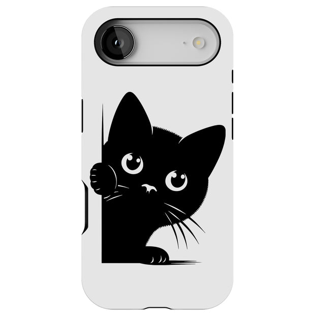 Cute Peek Cat 1 Tough Cases For Apple iPhone (17, 16, 15, 14, 13, 12, 11, X, SE, 8, 7/ Air, Plus, Pro, Max, Mini, XR, XS), Print in USA